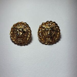 Gold Lion Earrings